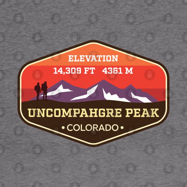 Uncompahgre Peak Colorado - 14ers Mountain Climbing Badge by TGKelly